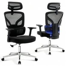 Ergonomic Office Chair, High Back Mesh Desk Chair With Adjustable Lumbar Support And Headrest, Home Office Computer Gaming Chair With 3D Armrests, 360° Swivel Rolling Task Chair For Adults - Black-d - View 1