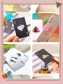 4件套不锈钢信用卡形黑桃A开瓶器，扑克牌式汽水开瓶器，开瓶器，黑桃A，啤酒开瓶器，酷炫开瓶器，啤酒开瓶器，卡片式开瓶器，啤酒开瓶器 - 彩色 - 查看 9