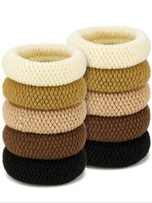 10pcs/Pack Multi-Color Hair Ties, High Elasticity, Hair-Friendly, Casual Street Style For Women, Elegant Stretch, Seamless Design, Perfect For Daily Ponytail, Makeup, Shower, Washing Hair, Commute, Workout, Vacation, School Party, Holiday Gifts. Essential Hair Accessories For Women, Suitable For All Seasons (Spring, Summer, Autumn, Winter). Hair Ties, Hair Ties, Hair Accessories ,Hair Elastics ,Hair Rubber Bands ,Scrunchies ,Hair Rope ,Elastic Hair Tie Elastic Band - Multicolor - View 8