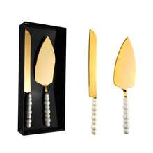 2 Sets Of Stainless Steel Baking Utensils, Ceramic Handles, Cheese And Bread Knives, Shovels, Suitable For Pizza, Cakes, Cakes, Bread, Ideal Restaurants, Weddings, Birthday Parties, Dessert Cake Knives, Pizza Shovels, Kitchens - Multicolor - View 8