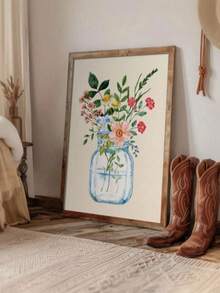 لوحة فنية لباقة زهور فريدة من نوعها - بدون إطار، بطراز عصري قديم، رسم توضيحي بسيط، لوحة فنية هادئة وجميلة، لوحة جدارية بدون إطار، ديكور الجدران، مناسبة للحمام والغرفة والمعيشة والمنزل والمطبخ والمكتب - هدية مثالية للأصدقاء والعائلة، عيد الحب، رأس السنة، هدية لتدشين المنزل - متعدد الألوان - مشاهدة 9