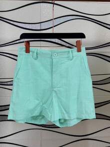 Linen Shirt And Shorts Set (2 Pieces) - Mint Green - View 9