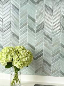 WalDecoo 4/10/20 hojas de 10"X10" Azulejos adhesivos de espina de pescado | Azulejos de pared impermeables y fáciles de limpiar para cocina, baño y sala de estar, perfectos para renovaciones de alquiler - Multicolor - Ver 4