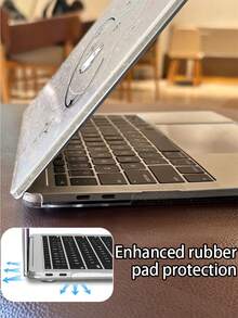 1pc Shiny Transparent Acrylic Laptop Protective Case: Featuring A Pixelated Candy Cat Pattern, Lightweight And Shock-Absorbing, 3D Ventilation Design, Suitable For Various Models (E.G. Air 13 2025/Pro 16 M4), Essential Protective Case For Office And Study - Clear - View 5