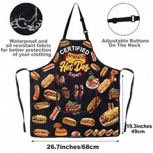 JNIAP Hot Dog Apron With Pockets Hot Dogs Lover Gifts Hot Dogs Chef Apron Fast Food Apron Hot Dog Maker Aprons,HotDogYellowExpert - 熱狗黃專家 - 查看 3