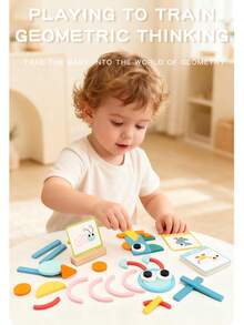 Children's Intellectual Creativity, Geometric Shape Matching Puzzle Toys, Circular Shape Matching Fun Puzzle Early Education Toys - Multicolor - View 3