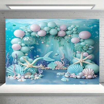 2D Flat 1 Extra Large Balloon Background Banner Party Decoration Canvas, Suitable For Studio Wall Decor, Photo Booth Backdrop, Birthday Anniversary Celebration, Reusable For Indoor And Outdoor Occasions