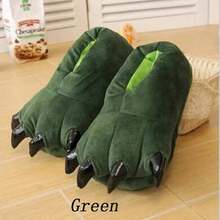 Winter Warm Soft Indoor Floor Slippers Women Men Shoes Paw Funny Animal Christmas Monster Dinosaur Claw Plush Home Random Lining - Người lớn màu xanh lá cây, 40-44 tuổi - Xem 12
