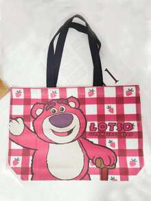 The Stitch Collection Large Anime Canvas Tote Bag Is Suitable For Use As A Commuter Tote Or Shoulder Bag And Features Classic Cartoon Characters Such As Stitch,Strawberry Bear. - Multicolor - View 10