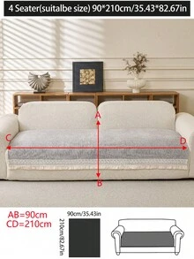 1件装奢华雪尼尔沙发垫套，现代简约时尚防尘防滑沙发座垫，可水洗，适用于卧室、办公室、客厅组合空间，L型沙发及1/2/3/4座沙发，四季皆宜 - 淺灰色 - 查看 16