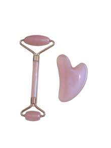 2pcs Face Beauty Gua Sha Massage Tool Set, Non-Crystal ABS Resin Material Pink Roller Massage Body Scraper Tool Set, Body Meridian Unblocking Facial Beauty Tool, Suitable For Women, Students, Mothers, Sisters, Holiday Gifts - Pink - View 8