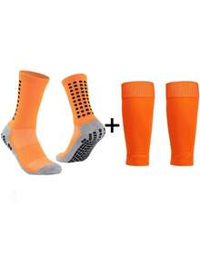 2件套青少年足球运动服，包括1双中筒防滑运动腿套和1双长腿套，采用涤纶针织面料，适合12岁及以上男孩女孩户外运动。 - 彩色 - 查看 13