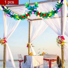 Hawaiian Party Decorative Garland Creative Tropical Theme 3D Flowers Hanging Banner For Party Home Holiday Decor - 彩色 - 查看 4