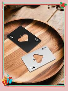 4件套不锈钢信用卡形黑桃A开瓶器，扑克牌式汽水开瓶器，开瓶器，黑桃A，啤酒开瓶器，酷炫开瓶器，啤酒开瓶器，卡片式开瓶器，啤酒开瓶器 - 彩色 - 查看 5