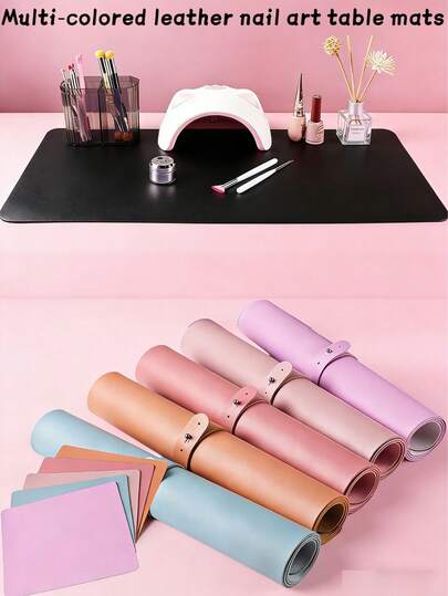 2 piezas/1 set: Almohadilla de manicura de cuero de fibra grande y pequeña, cojín plegable de colores para descansar la mano durante la manicura, adecuado para reposabrazos de arte de uñas, almohadilla de cuero de microfibra suave, impermeable, resistente a las manchas y duradera, también se puede usar como almohadilla para teclado/ratón en la oficina, regalo ideal de Navidad/Año Nuevo/cumpleaños para amigos