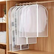 5pcs/1pc Dust Cover Garment Bag, Zipper Closure Transparent Dust-Proof Cover For Suits, Coats, Down Jackets, Dresses, Home/Bedroom Use - Multicolor - View 9