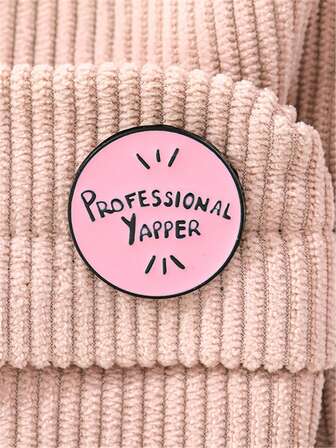 1 st. rosa rund brosch med ryggsäcks- och kavajslag, dekorativ nål "PRDFESSIONALYAPPER"