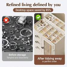 High Quality 3-Drawer Jewelry Storage Box Cabinet With Multiple Compartments, Suitable For Necklaces, Earrings, Rings - Jewelry Storage And Organizing Boxes, Necklace Display Boxes, Jewelry Boxes - Simple - View 9