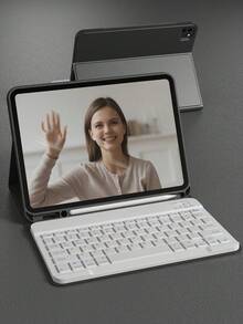 Keyboard Case Compatible With Ipad (A16) 11th Generation 10th Generation, 7th/8th/9th, Air 4th/5th/(M2) 2024 / (M3) 2025, Pro 11 (2018/2020/2021/2022) With PU Leather Cover, Detachable Wireless Keyboard Battery 150mAh & Built-In Pencil Holder English, Black - Black - View 2