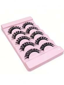 5 أزواج رموش صناعية سميكة 5D، طبيعية مجعدة DD وفضفاضة بشكل عين القطة، رموش صناعية من الفرو الصناعي، رموش كرتونية فضفاضة، أدوات مكياج