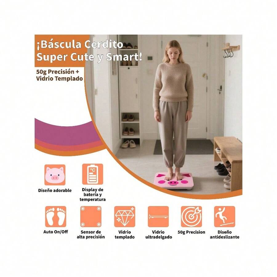 Báscula Precisa 50g | Cerdito Adorable en Luz Natural - Multicolor - Ver 1