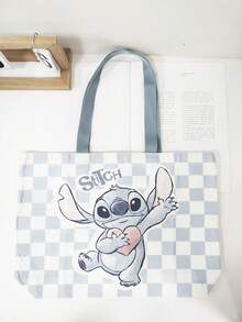 The Stitch Collection Large Anime Canvas Tote Bag Is Suitable For Use As A Commuter Tote Or Shoulder Bag And Features Classic Cartoon Characters Such As Stitch,Strawberry Bear. - Multicolor - View 1