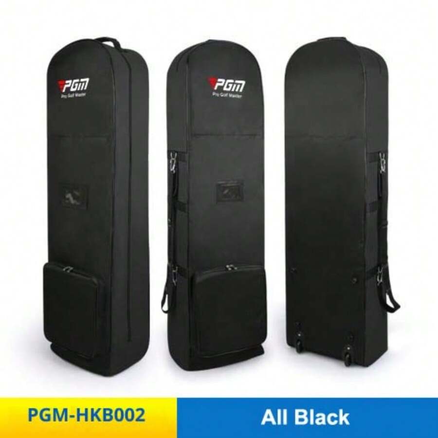 PGM Golf Travel Bag With Wheels, Single Layer Foldable Golf Bag Carrier, HKB002 - Black - View 1