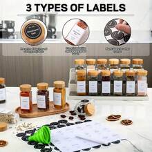 24pcs/12pcs/6pcs Square Glass Jar Set With Bamboo Lids - Rust-Proof, Airtight And Easy To Refill - Suitable For Kitchen Spice Storage, Transparent Glass Jars, Multipurpose Spice Jars, Essential For Home Organization - Clear - View 8