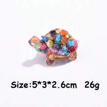 Una pieza de joyería de tortuga con cristal adhesivo, artesanías de tortuga hechas de cristal, regalos de cristal y adornos decorativos para el diseño de interiores. - Multicolor - Ver 9