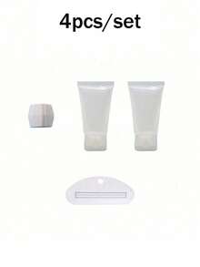 塑料牙膏管和洗面奶适配器，带补充装瓶，方便的牙膏和洗面奶补充装，化妆品软管瓶，洗面奶凝胶软管，牙膏分配器工具套装，家居用品，旅行套装（带挤压器） - 彩色 - 查看 9