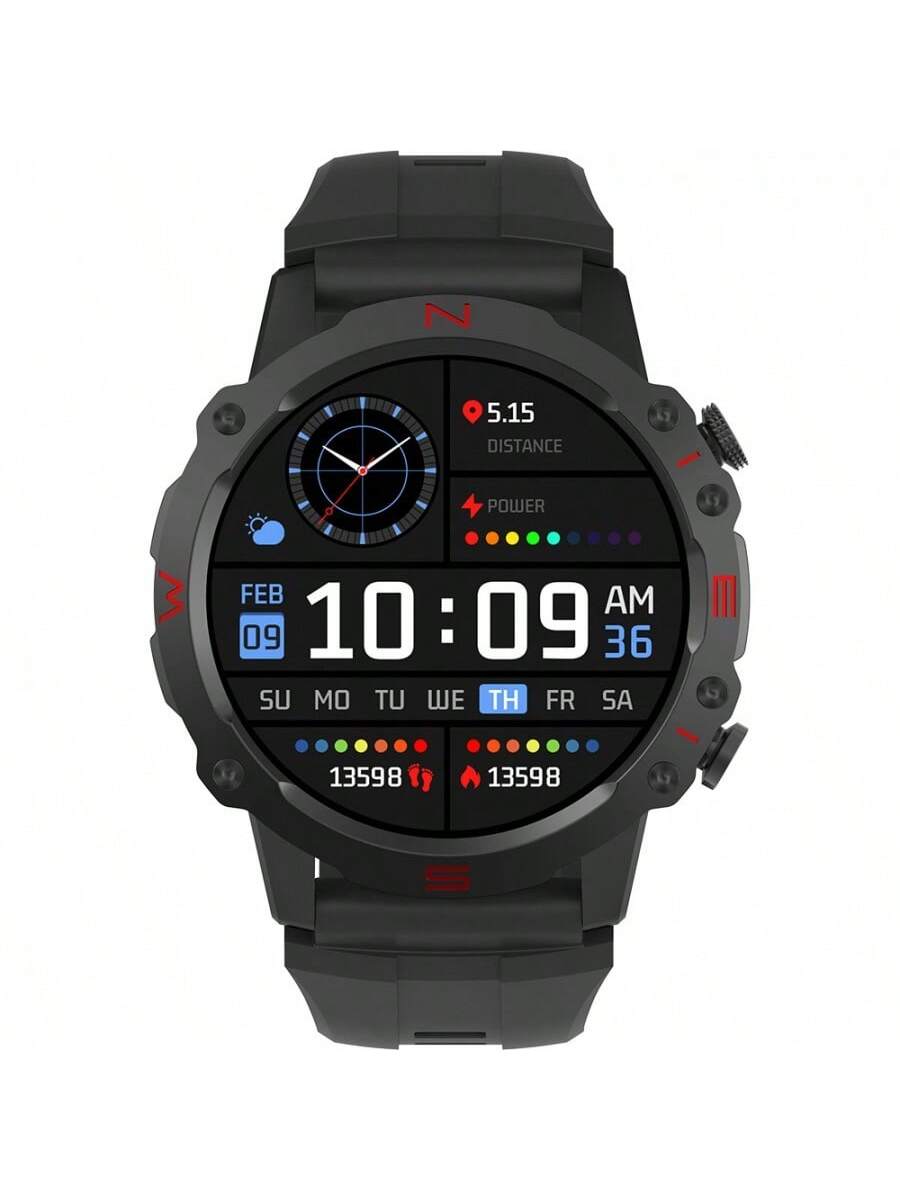 Reloj inteligente deportivo resistente al agua de color NEGRO con acelerómetro, monitor de frecuencia cardíaca,