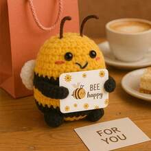 This Handmade Plush Doll Figurine Features An Uplifting Message, Making It A Great Small Gift For Friends And Family. The Adorable Knitted Toy Is Perfect For Displaying In The Living Room Or On A Desk, Suitable As A Birthday Present Or Room Decor. - Multicolor - View 9