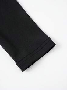 Women's Stand-Up Collar Zippered Bodysuit Autumn And Winter - Black - View 7