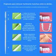 200Pcs Interdental Brush Oral Care Toothpick Floss Dental Cleaning Hygiene Disposable With Double Head - Pink - View 3