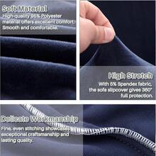 Thick Velvet Stretch Sofa Cover Couch Cover For Living Room Sofa Slipcover Furniture Protector With Non Slip Elastic Bottom Soft Spandex Fabric Machine Washable Blue XL 3 Seaters - Blue - View 4