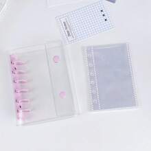 A7 Size Transparent Portable File Bag, Double Buckle Design, Suitable For Storing Photos, Can Also Be Used As Photo Album, Stationery, Notebook, Sticker Book, Office Supplies, School Supplies - Multicolor - View 17