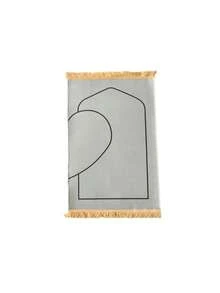 2 件套祈祷垫，黑白心形图案，方形祈祷毯，仪式用品，场景装饰道具，印花地毯，适用于节日派对、礼品、家居装饰、穆斯林祈祷用品、伊斯兰祈祷垫。 - 彩色 - 查看 11