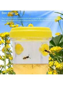 Transparent Plastic Outdoor Insect Trap With Yellow Cap - No Power Needed, Effectively Captures Fruit Flies, Wasps And Aphids, Transparent Design For Easy Monitoring, Fly Catcher