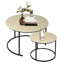 Tables basses - Bois d'érable blanc + pied noir - Voir 2