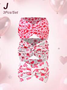 Băng đô bản rộng in hình hoa hồng và trái tim dành cho nữ, thích hợp làm quà tặng ngày Valentine (1 cái/3 cái/5 cái), phụ kiện tóc thời trang đa năng. - Nhiều màu - Xem 19