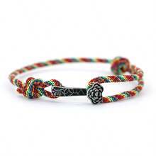 时尚手工编织绳可调节手链 复古黑色如意幸运手链 男女通用臂环饰品 - 如意手繩手鍊 - 查看 11