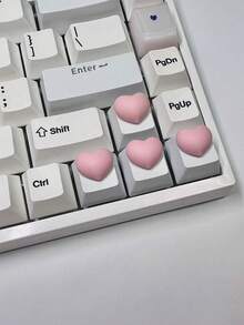 3D Heart Shaped Keyboard Stickers, Nail Art Typing Assist Tool, Raised Keycap Nail Art Typing Assist Tool, Transparent Nail Art Decorative Accessories, DIY Keyboard Cap Self-Adhesive OL Nail Protection Stickers - Multicolor - View 8