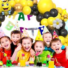 119pcs Bee-Themed Balloon Arch Set, Includes Bee And Daisy Foil Balloons, As Well As Yellow, Black, And Gold Latex Balloons. Perfect For Birthday Parties, Baby Showers, Engagements, Weddings, Bridal Showers, And Bee-Themed Party Decorations. - Multicolor - View 7