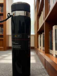 Termo 1000 ml acero inoxidable térmico botella para agua y bebidas, accesorio resistente y duradero, mantiene líquidos fríos o calientes por largo tiempo, diseño práctico para gimnasio, trabajo, viajes y uso diario, libre de BPA, tapa segura y fácil de transportar, producto eficiente y saludable - Negro - Ver 8