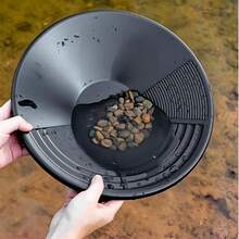 专业加厚大号淘金盘，便携式小河淘金筛盘