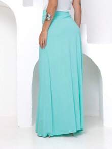 Women's Long Skirt With Slit Elegant/Comfortable Light Fabric Summer !! Viscolycra! - 薄荷綠 - 查看 7