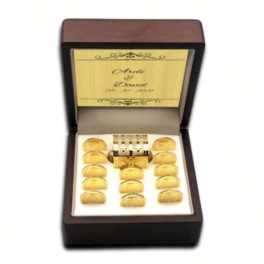 zxr Genérico Arras de Boda Matrimoniales Personalizables Con Baño de Oro de 24k Centenario125 - AIRE - Ver 1