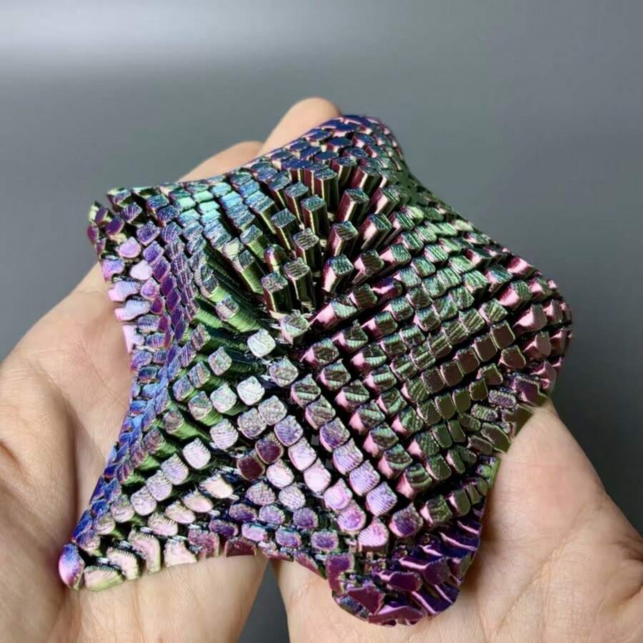 Modelo de estrella de mar 3D multiarticulado y móvil - Extremidades flexibles y posicionables, colores iridiscentes arcoíris (turquesa/rosa/verde/morado) - Body suave, movimiento lento y reptante - Figura de colección y novedad para regalos de Pascua - multicolor - Ver 1