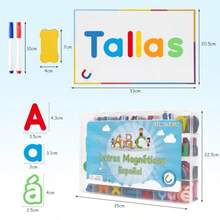 Juego de Letras Magneticas en Español Alfabeto Magnetico de 224 Piezas Material Montessori Didactico para Hogar y La Escuela con 2 Plumones y Borrador Juguetes Educativos para Niños de 3-8 AñosDuradero y cultiva el interés de los niños - Multicolor - Ver 7