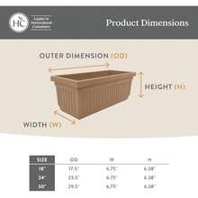 HC Companies - Macetero Veneciano con tapón de Drenaje, Caja Larga para alféizares de Ventanas, Balcones y más, macetas rectangulares Grandes de plástico para Hierbas y Flores ( de 24(24" (Pack of 2) Gris Cálido) - Multicolor - Ver 5